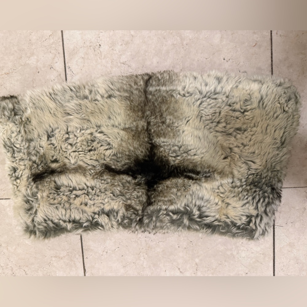 Faux Fur Snood in Gray, Black and a Brown Hue - Picture 2 of 4